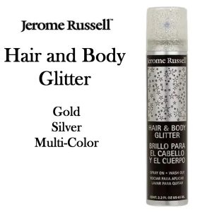 Jerome Russell Temporary Hair Color Hair and Body Glitter Silver 2.2 Oz.